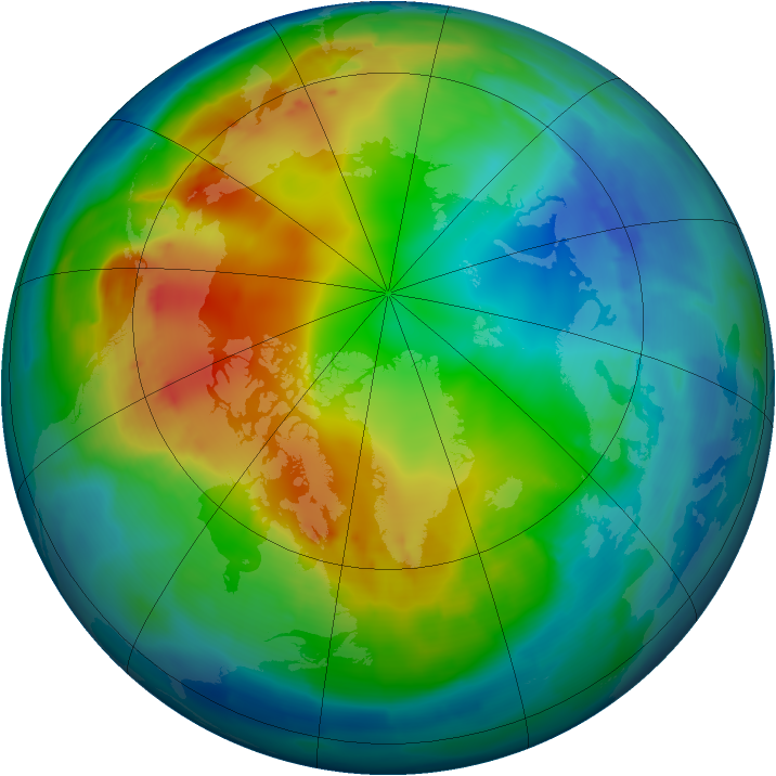 Arctic ozone map for 18 November 2009